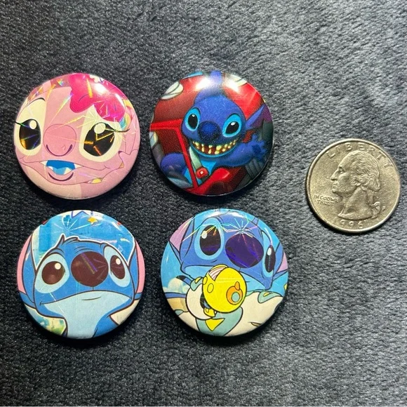 Lilo & Stitch - 4 Button Set (Handmade) - Picture 2 of 9